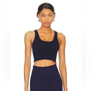 Spiritual Gangster Set, Crop Top Navy & Sculpt Seamless legging Navy (xs/s)